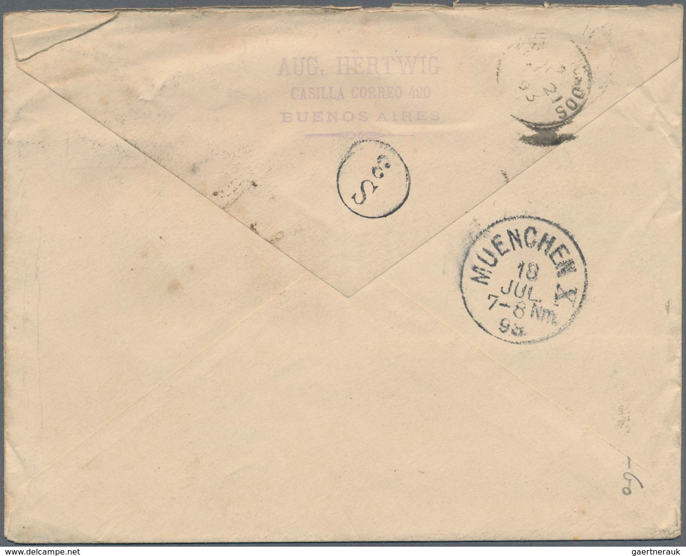 Argentinien - Ganzsachen: 1898 Commercially Used And High Uprated Postal Stationery Envelope 5 Centa - Postal Stationery