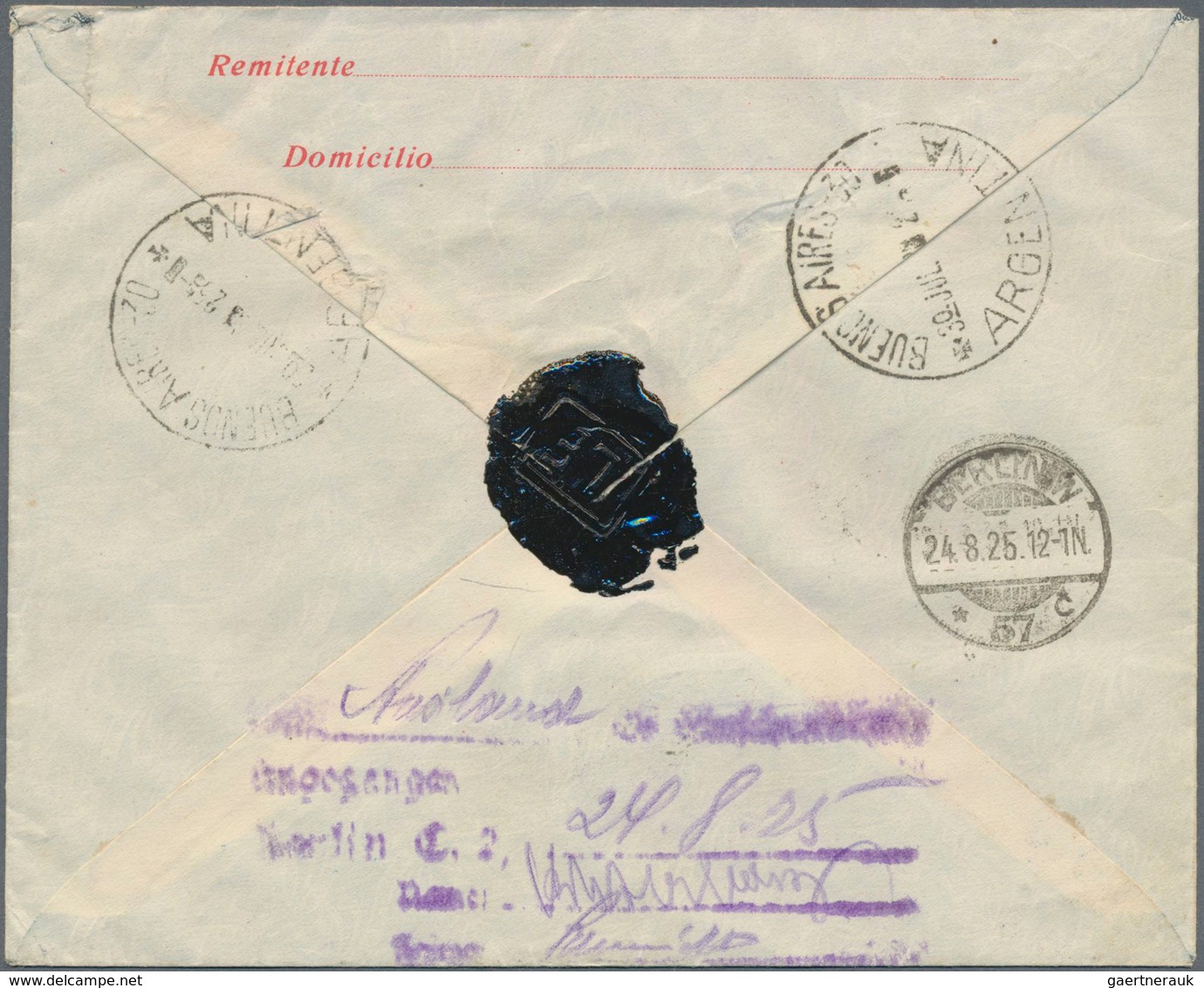 Argentinien - Ganzsachen: 1925 Commercially Used And Uprated Postal Stationery Envelope, Sent By Reg - Postal Stationery