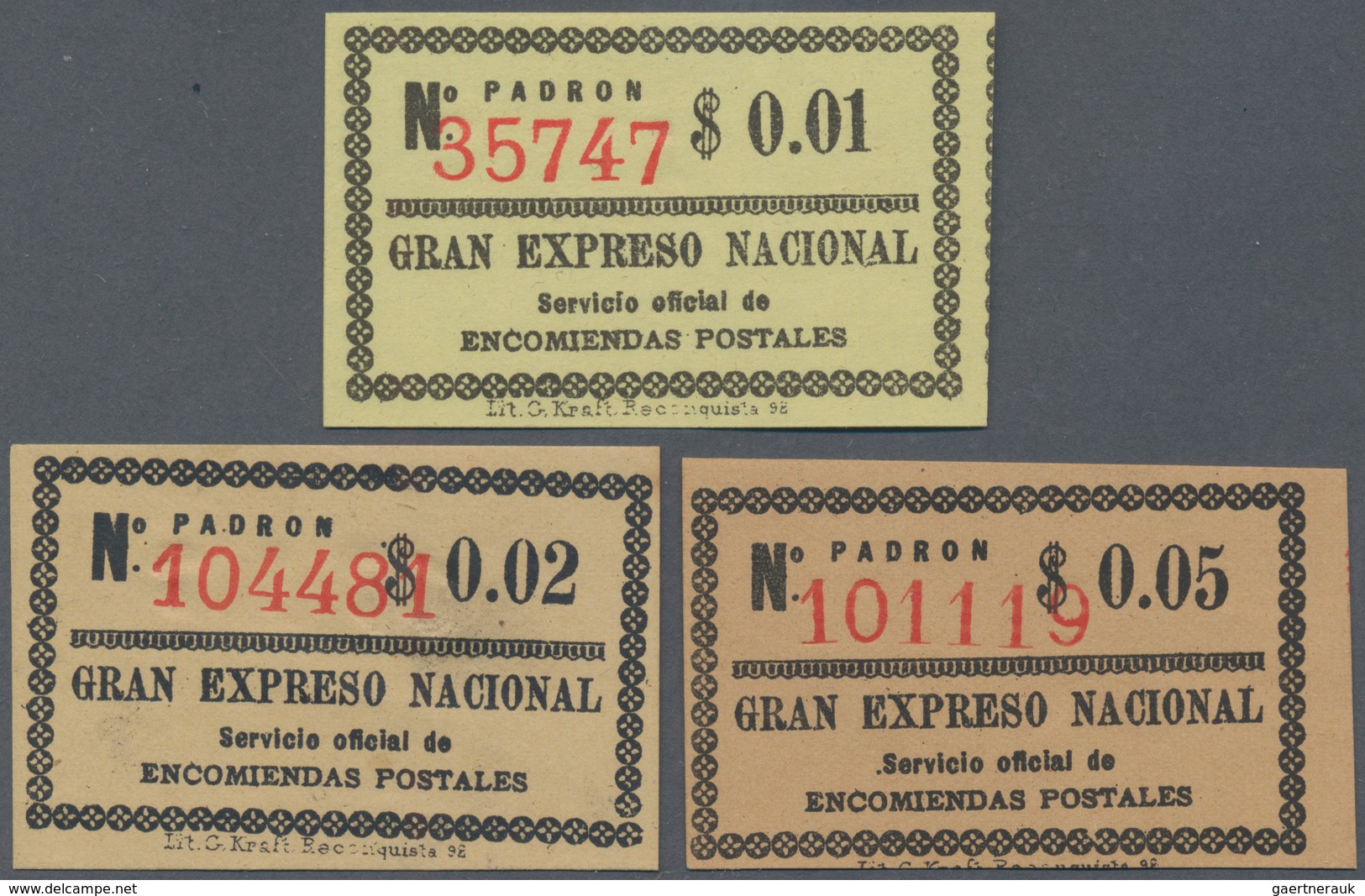 Argentinien - Besonderheiten: "Gran Expreso Nacional/Servicio Official De Encomiendas Postales": Sev - Other & Unclassified