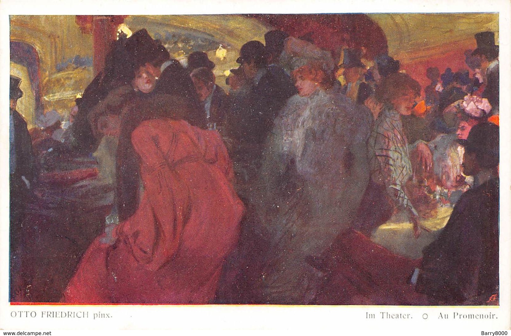 Otto Friedrich Pinx  Im Theater O Au Promenoir   Salon Viennois Galerie Wiener Kûnstler  Barry 4896 - Schilderijen