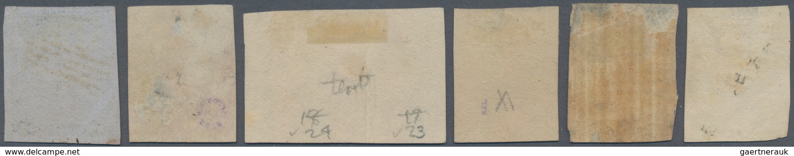 Victoria: 1851/1857 (ca.), Half Lengths Six Stamps (4 X 2d. Incl. A Horiz. Pair And 2 X 3d.) Incl. D - Briefe U. Dokumente