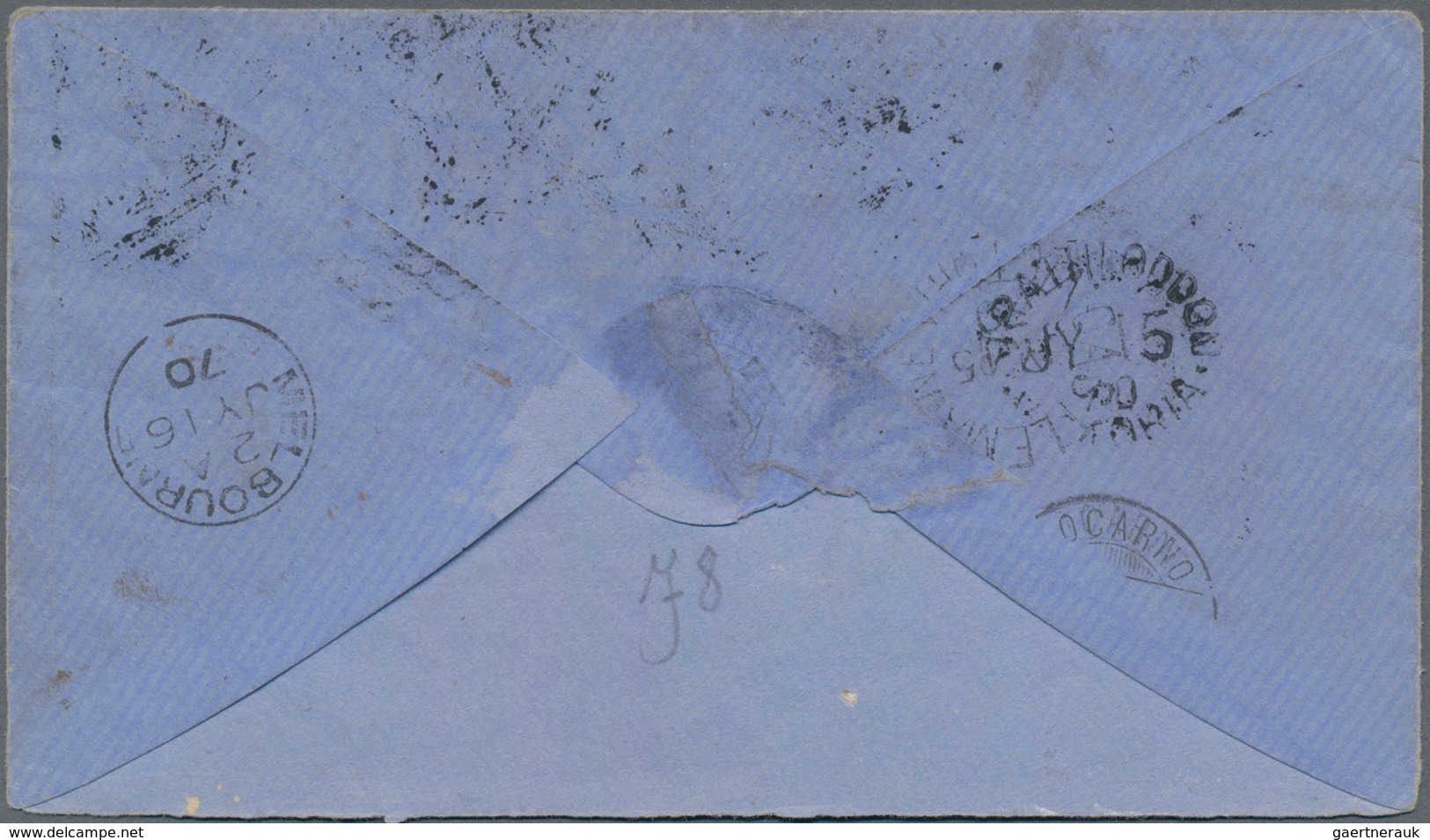 Victoria: 1870, Small Cover Bearing 2d, 4d An 6d 1867/1870 Issue Tied By Large "217"numeral Canc (St - Covers & Documents