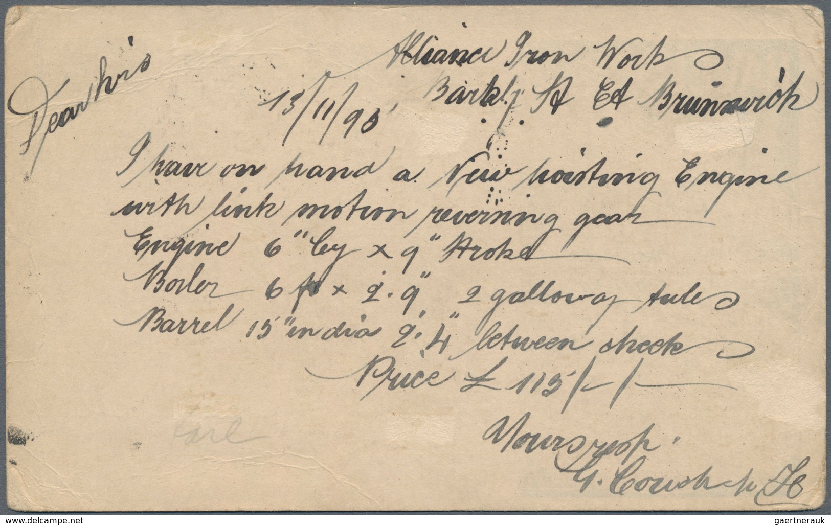 Victoria: 1895 (13.11.), Havelock/Fosters Stat. Postcard QV 1d Dark Blue Written In Brunswick And Us - Briefe U. Dokumente