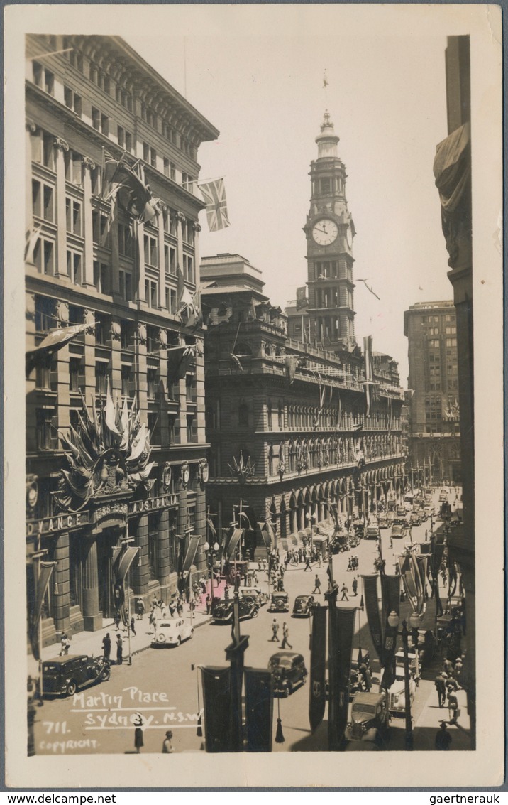 Australien: 1940, 5d Ram Tied "SYDNEY 21 NOV 1940" To Real Photo Ppc "Martin Place, Sydney NSW" By A - Ungebraucht