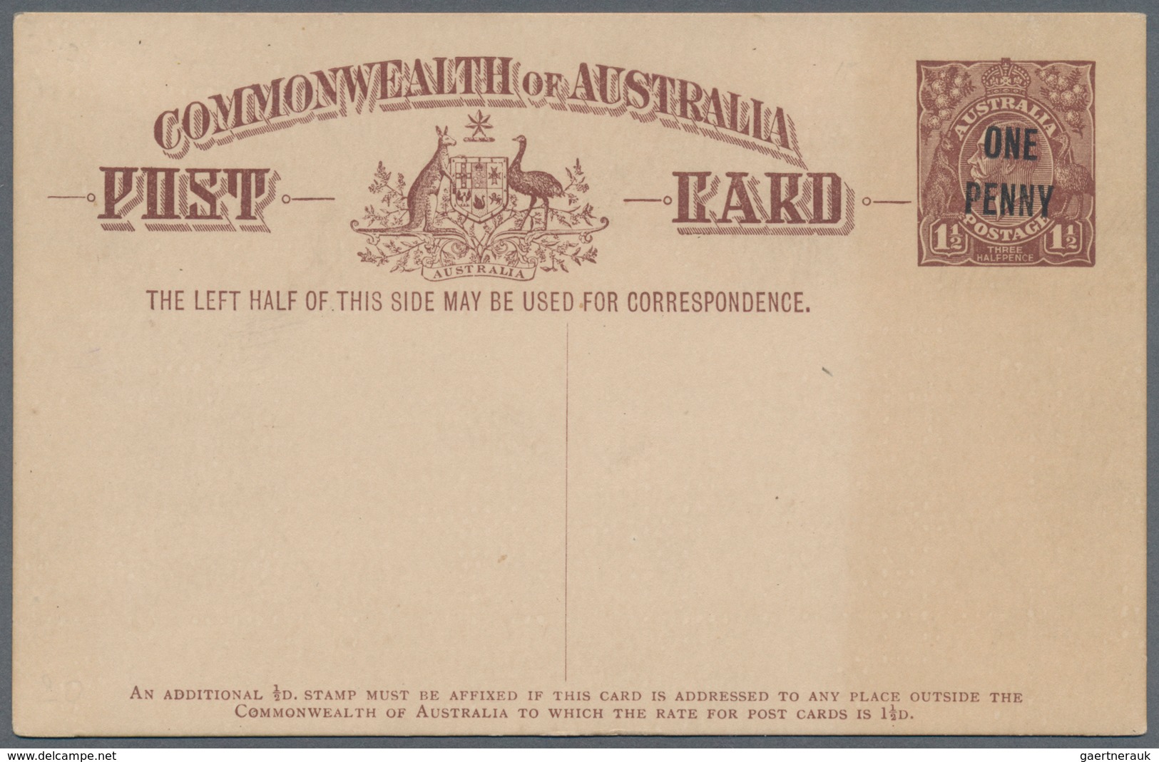 Australien - Ganzsachen: 1923, Four Different Postcards KGV 1½d. Emerald-green And 1½d. Brown Both W - Postal Stationery
