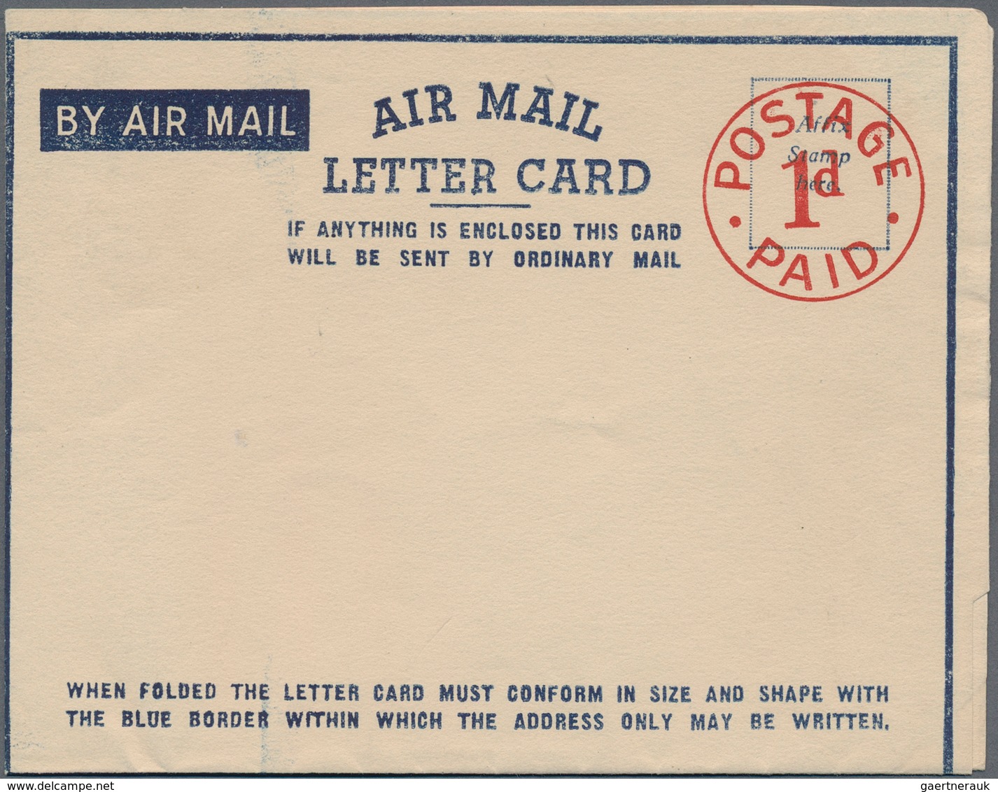 Australien - Ganzsachen: 1942, Airmail Lettercard With Printed 'POSTAGE / PAID / 1s' In Red Circle, - Ganzsachen