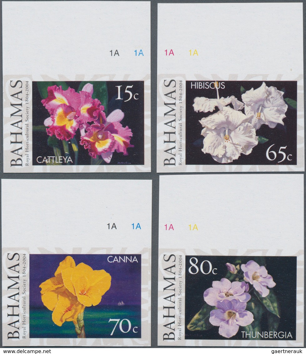 Bahamas: 2004, 200 Years Royal Horticultural Society (flowers) Complete IMPERFORATE Set Of Four (Cat - 1963-1973 Ministerial Government