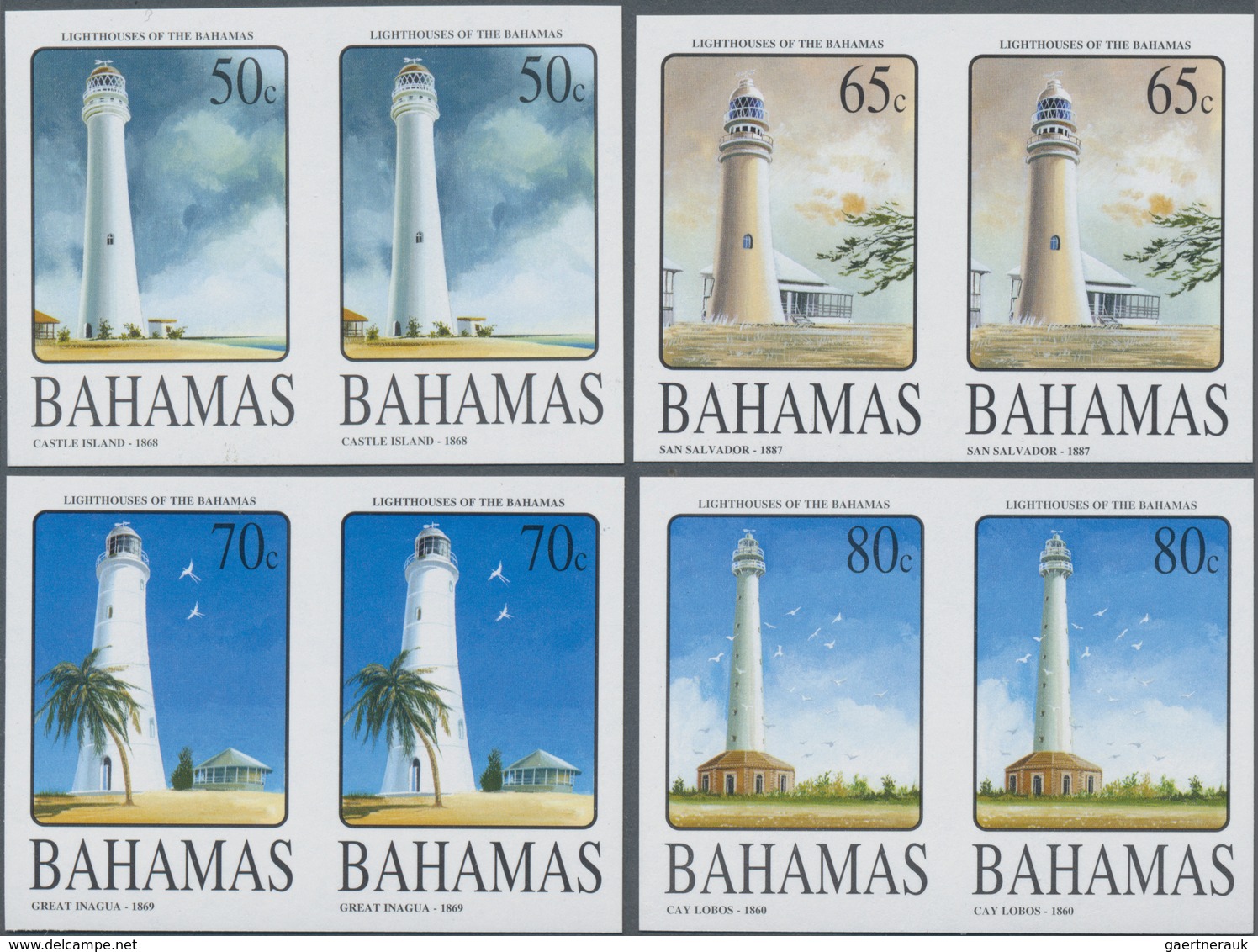 Bahamas: 2004, Lighthouses Complete Set Of Five (Bird Rock, Castle Island, San Salvador, Great Inagu - 1963-1973 Ministerial Government