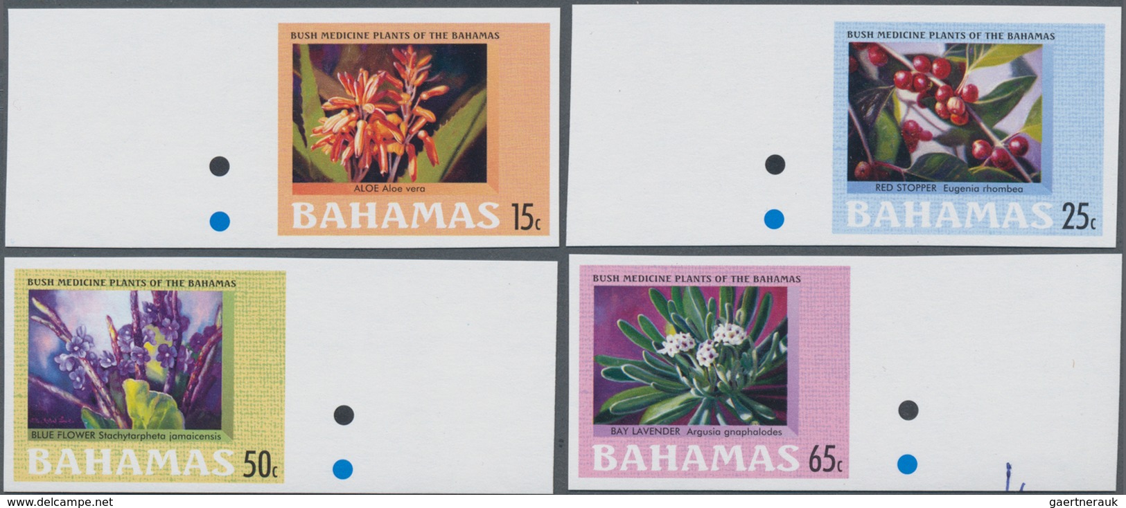 Bahamas: 2005, Bush Medicine Plants Complete IMPERFORATE Set Of Four (Aloe, Red Stopper, Blue Flower - 1963-1973 Ministerial Government