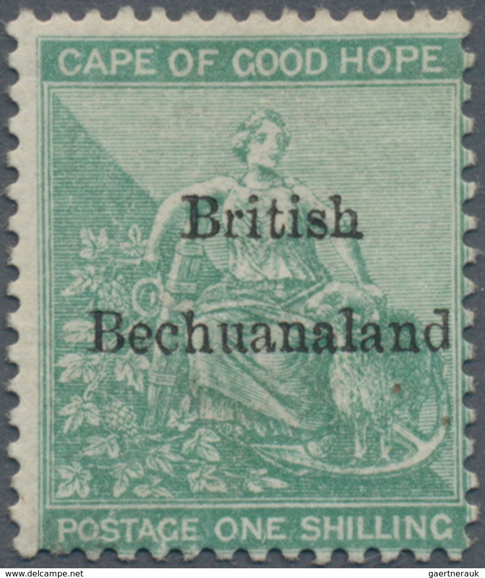 Betschuanaland: 1886, CoGH (seated 'Hope') 1s. Green With Wmk. Anchor Optd. 'British Bechuanaland', - 1885-1964 Bechuanaland Protectorate