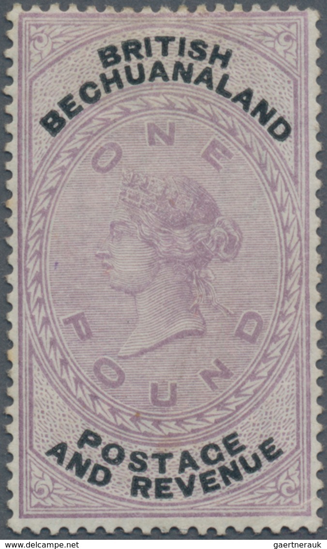 Betschuanaland: 1888, QV £1 Lilac/black With Wmk. Two Orbs (sideways), Mint Hinged And Slight Corner - 1885-1964 Protectorat Du Bechuanaland