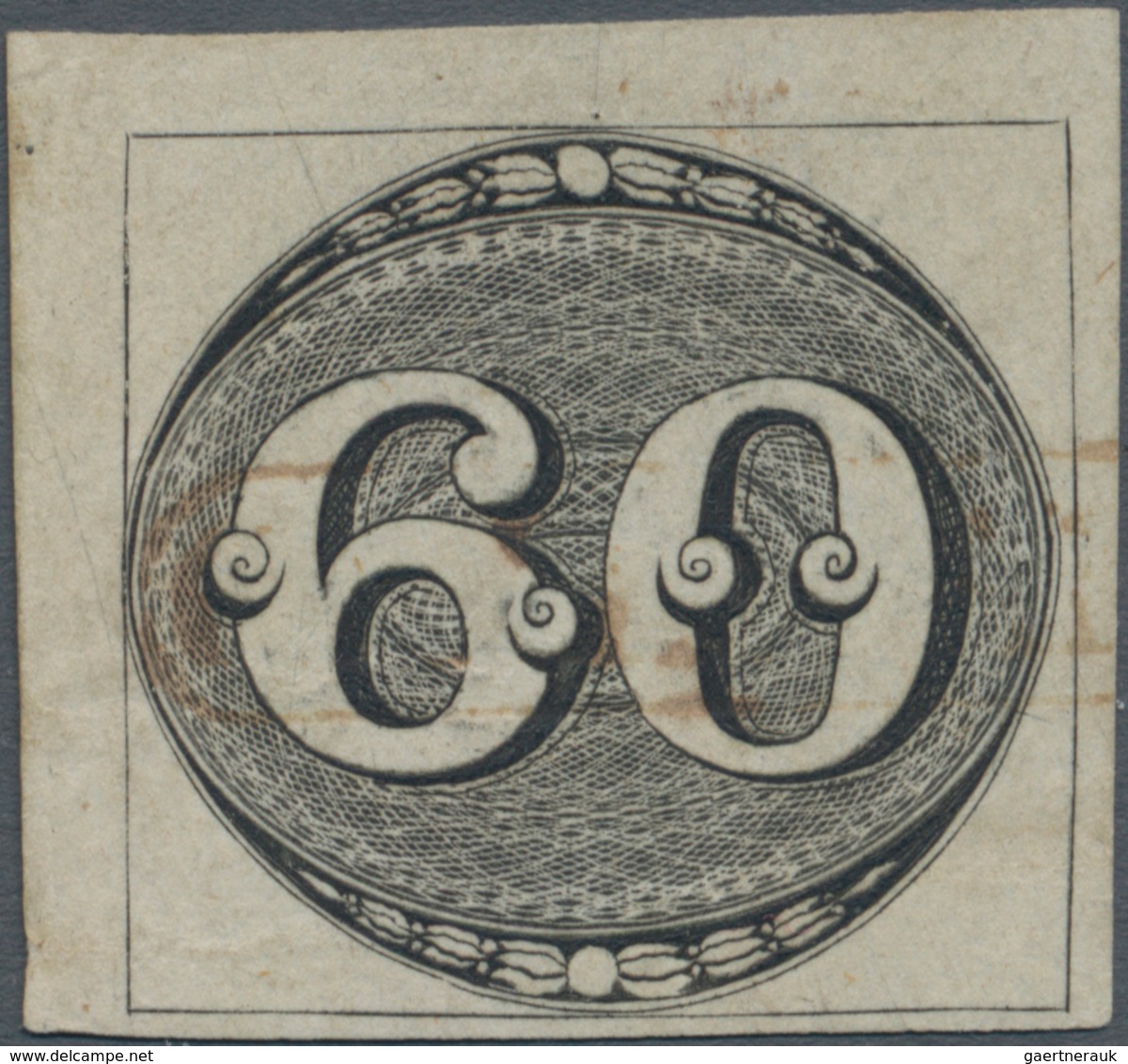 Brasilien: 1843, 60r. Black, Fresh Colour And Full To Wide Margins All Around, Oblit. By Faint Strik - Used Stamps