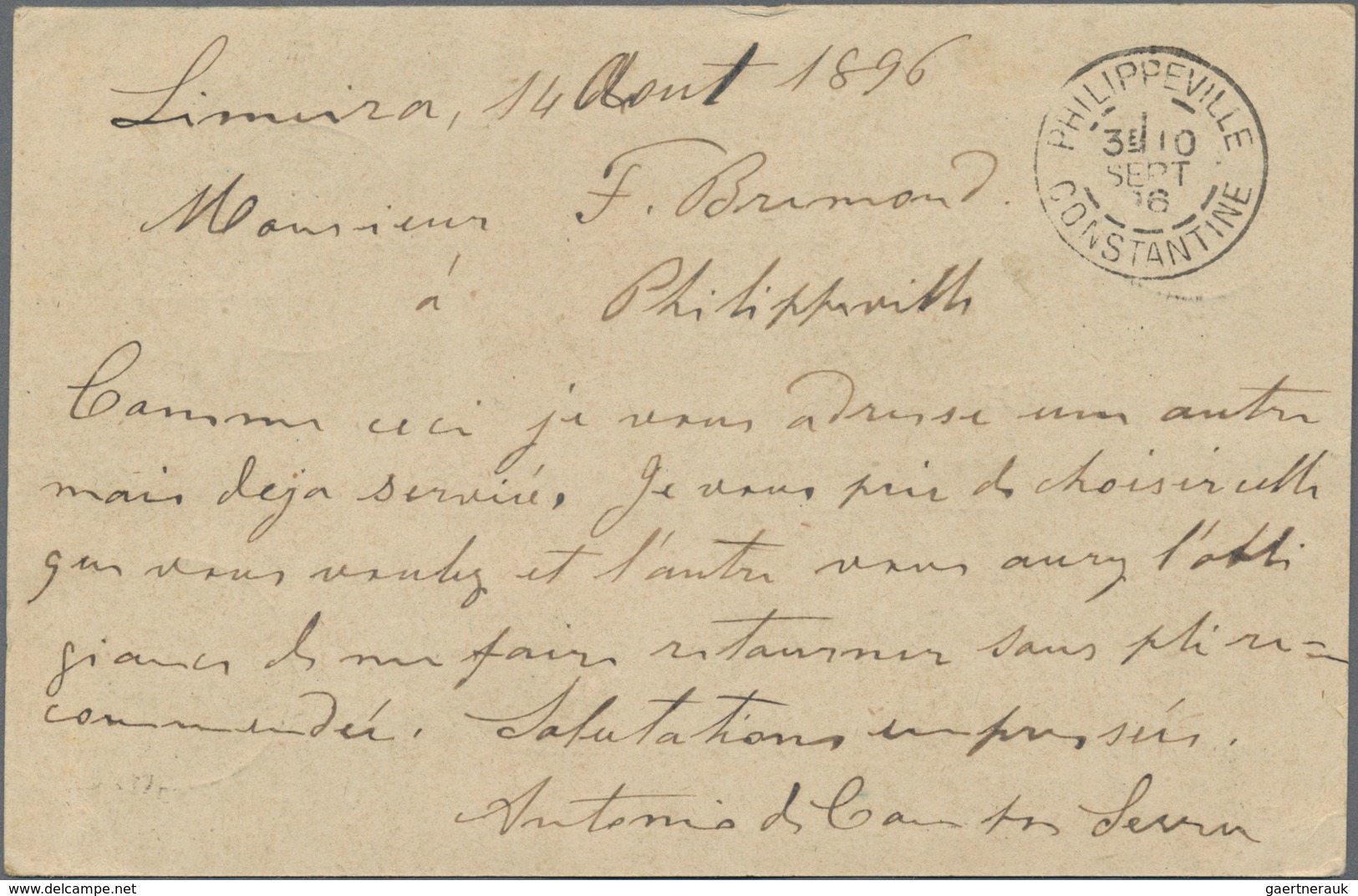 Brasilien: 1896/1897, Mail To Philippeville/Algeria, Two French Stationeries Used As Form And Bearin - Gebraucht