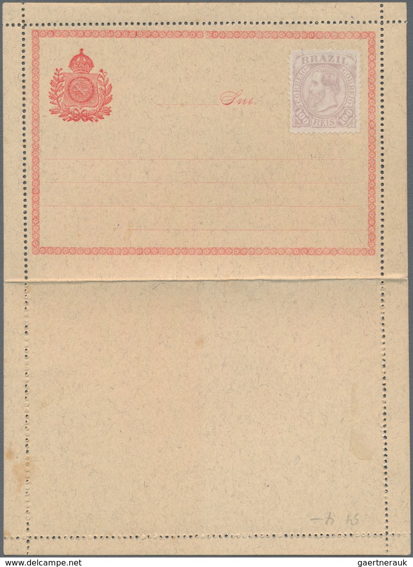 Brasilien - Ganzsachen: 1883, Two Rare Formuar Letter-cards With Adhesive Stamps (applied By Post Of - Postal Stationery