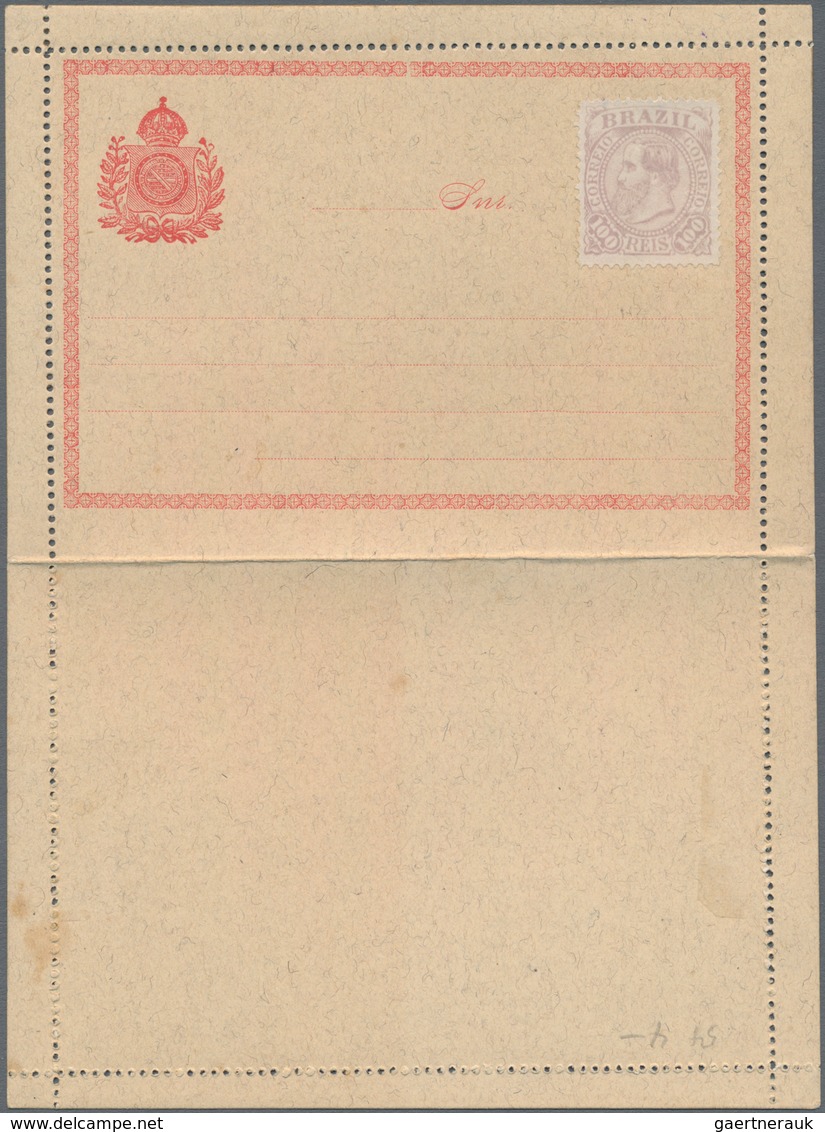 Brasilien - Ganzsachen: 1883, Two Rare Formuar Letter-cards With Adhesive Stamps (applied By Post Of - Ganzsachen