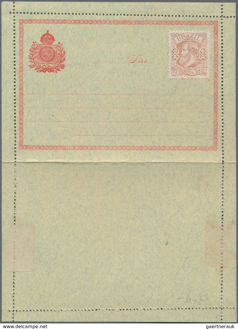 Brasilien - Ganzsachen: 1883, Two Rare Formuar Letter-cards With Adhesive Stamps (applied By Post Of - Ganzsachen