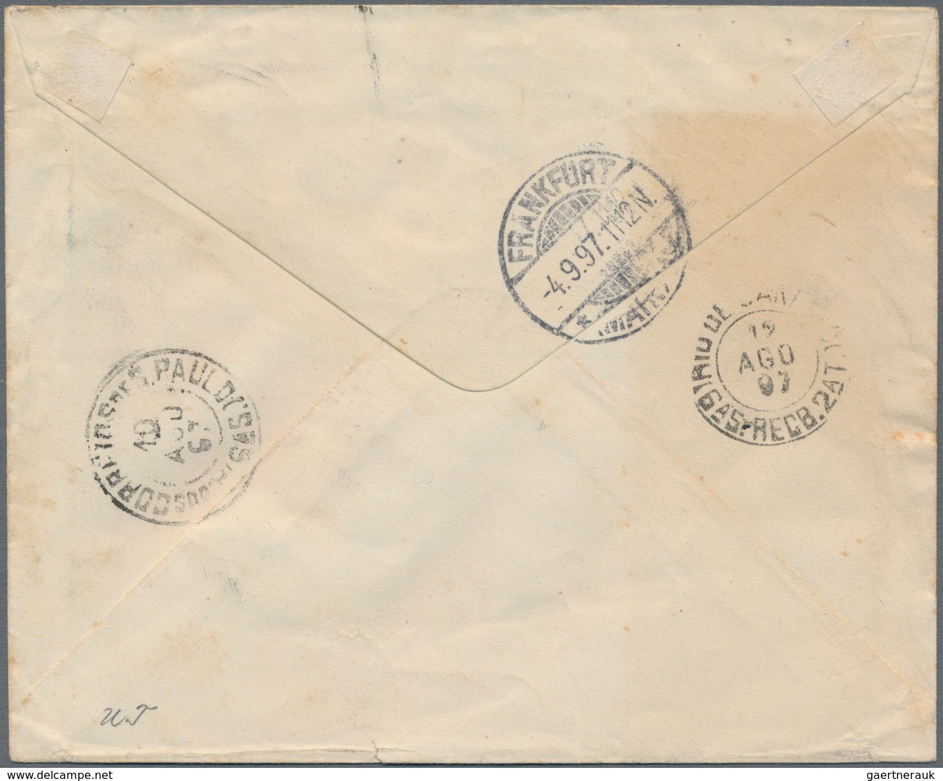 Brasilien - Ganzsachen: 1894, Stationery Envelope 300 R Deep-blue, Die I, Uprated 100 R Carmine/blac - Postal Stationery