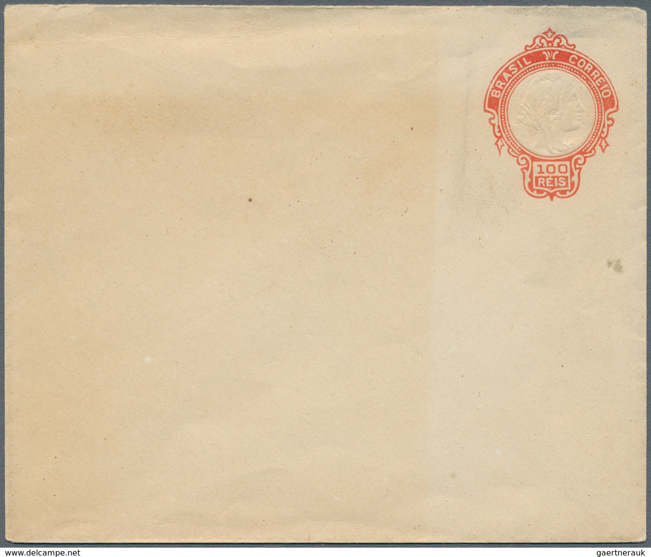 Brasilien - Ganzsachen: 1920: 100 R, Postal Stationery Envelope, Type II Without Return Address Line - Postal Stationery
