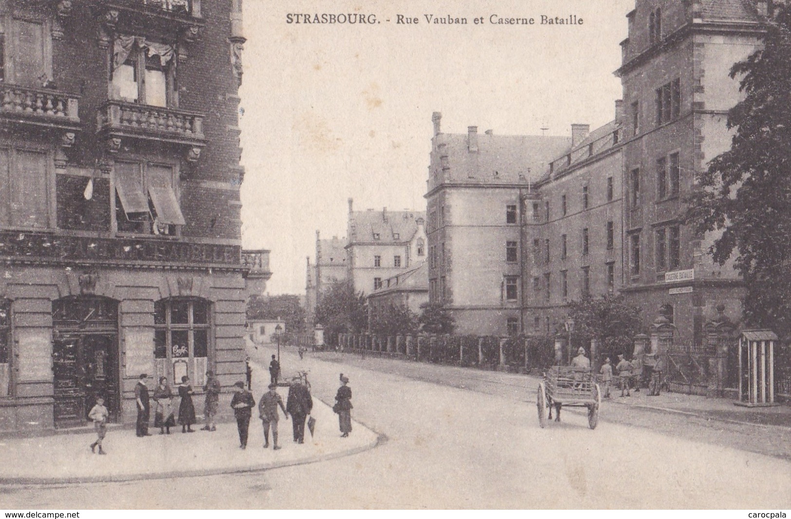 Carte 1900 Strasbourg : Rue Vauban Et Caserne Bataile (publicité Restaurant La Citadelle 9 Avenue Vauban) - Strasbourg