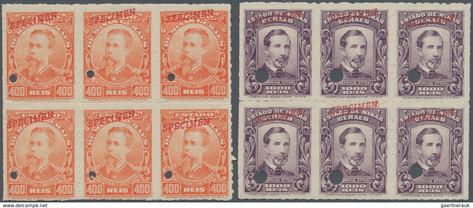 Brasilien - Besonderheiten: 1915 (ca.), Revenue Stamps 'ESTADO DE MINAS GERAIS' 400reis Red-orange ' - Other & Unclassified