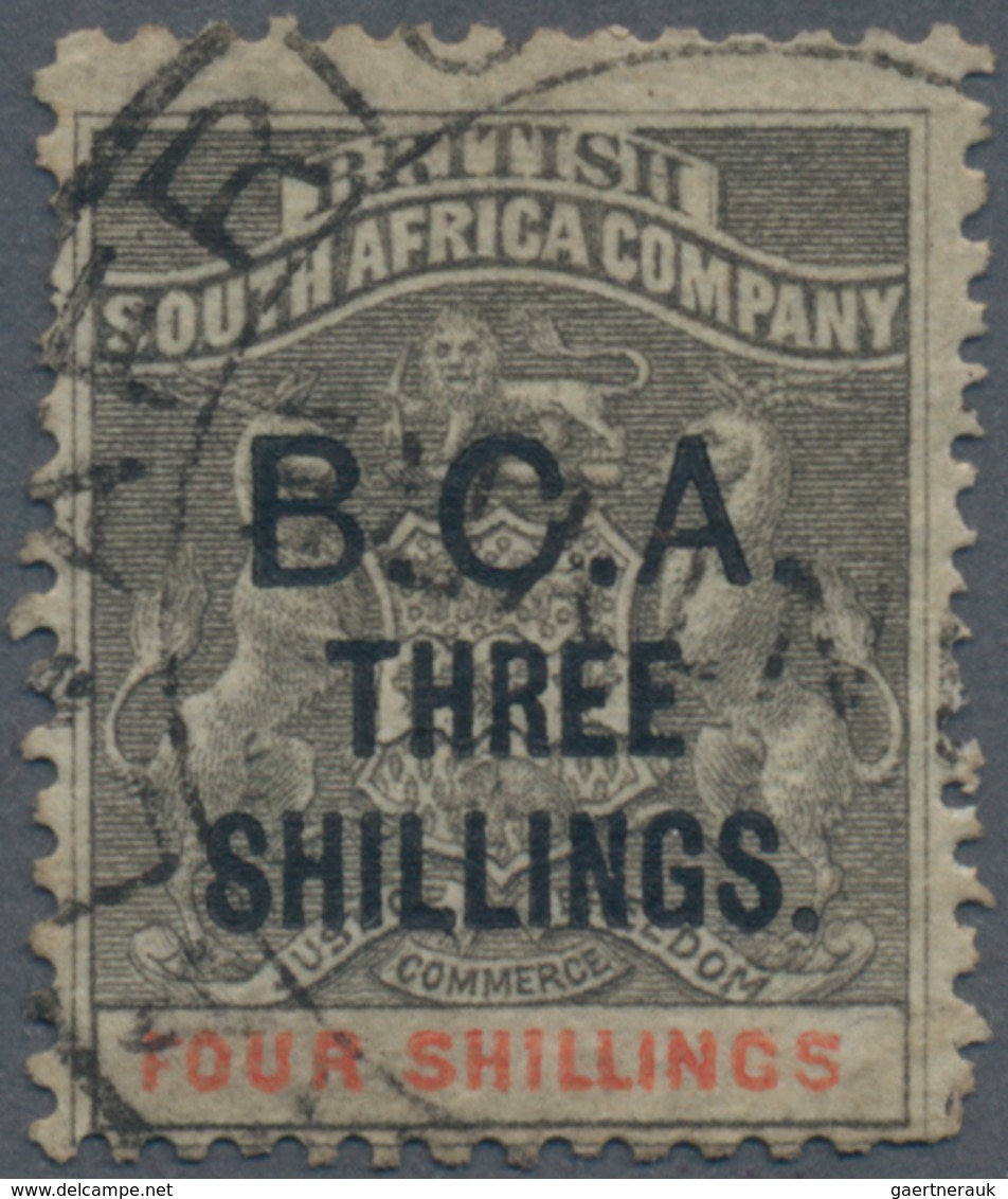 Britisch-Zentralafrika: 1893, British South Africa Company 'Coat Of Arms' 4s. Grey-black/vermilion W - Other & Unclassified