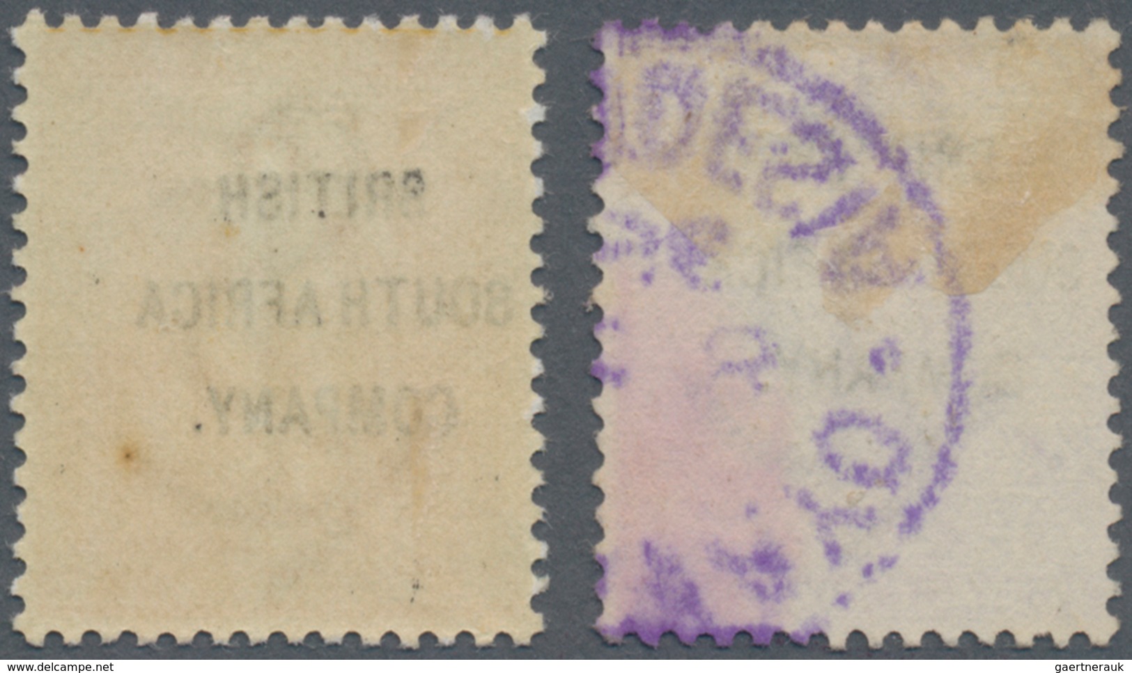 Britische Südafrika-Gesellschaft: 1896, Stamps Of CoGH With Opt. 'BRITISH SOUTH AFRICA COMPANY' 6d. - Unclassified