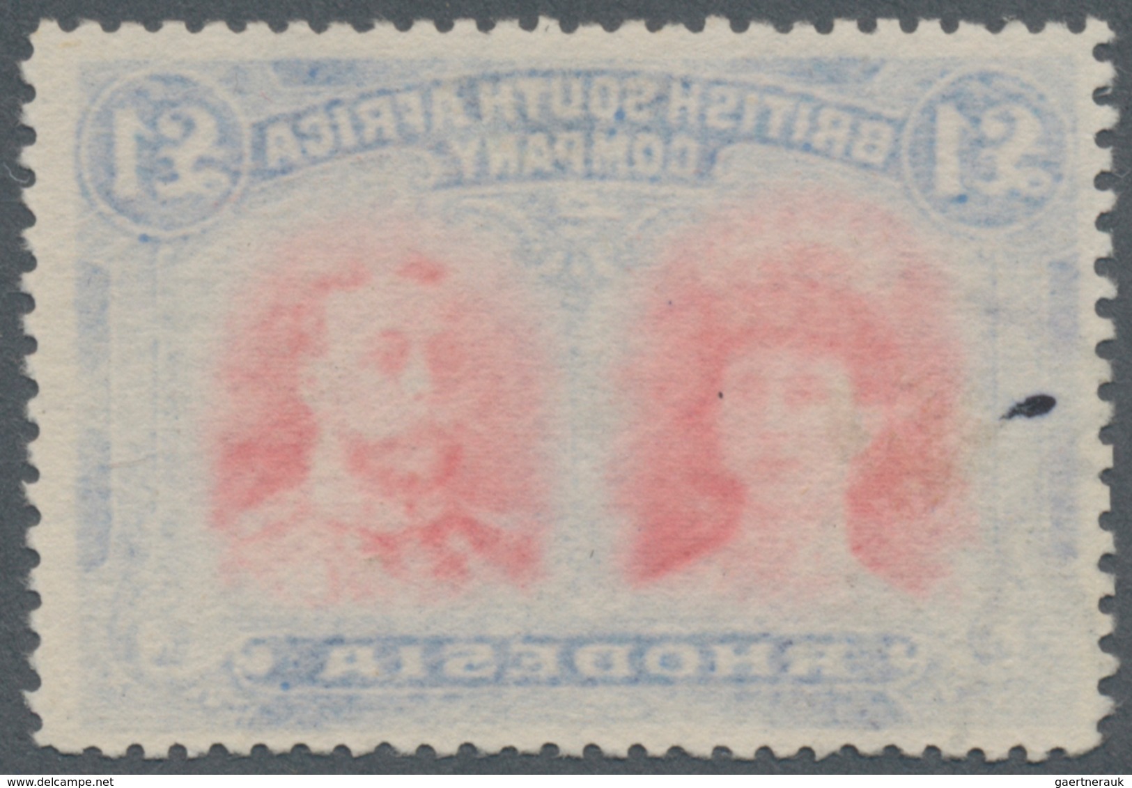 Britische Südafrika-Gesellschaft: 1910, Double Heads, 1 £, Bluish-slate/carmine-red, Some Imperfecti - Unclassified