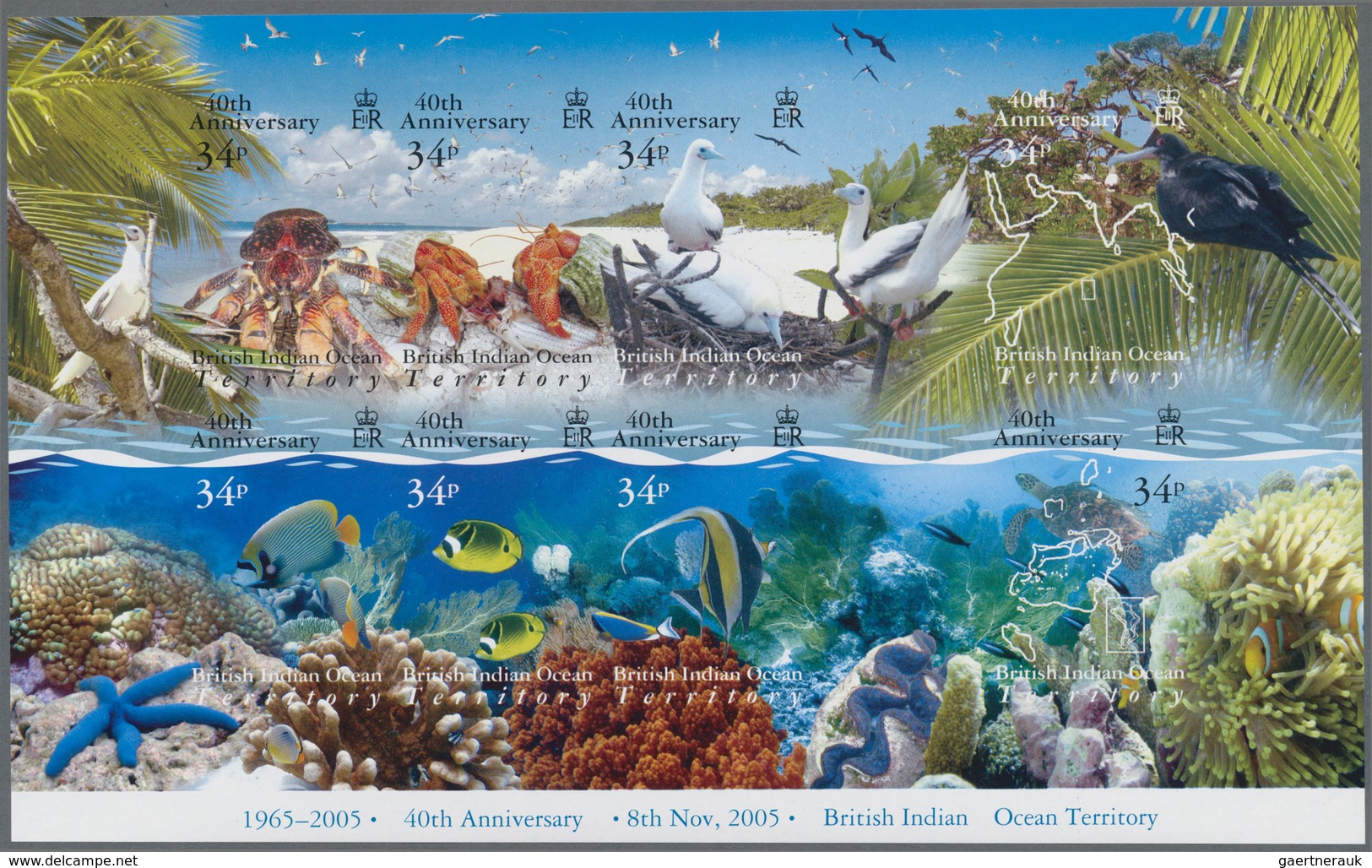 Britisches Territorium Im Indischen Ozean: 2005, 40 Years B.I.O.T. Eight Different Stamps (birds, Fi - Sonstige & Ohne Zuordnung