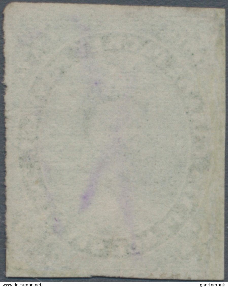 Canada - Colony Of Canada: 1857 QV 7½d. Yellow-green, Imperf, Used, Left-hand Margin Repaired Otherw - ...-1851 Vorphilatelie