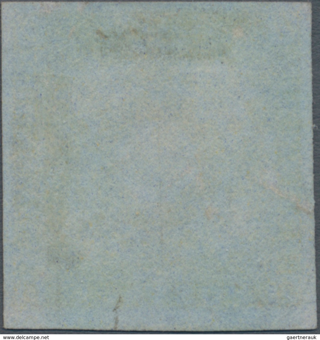 Neubraunschweig: 1851 6d. Mustard-yellow On Blue Paper, Used And Cancelled By Superb Strike Of Numer - Briefe U. Dokumente