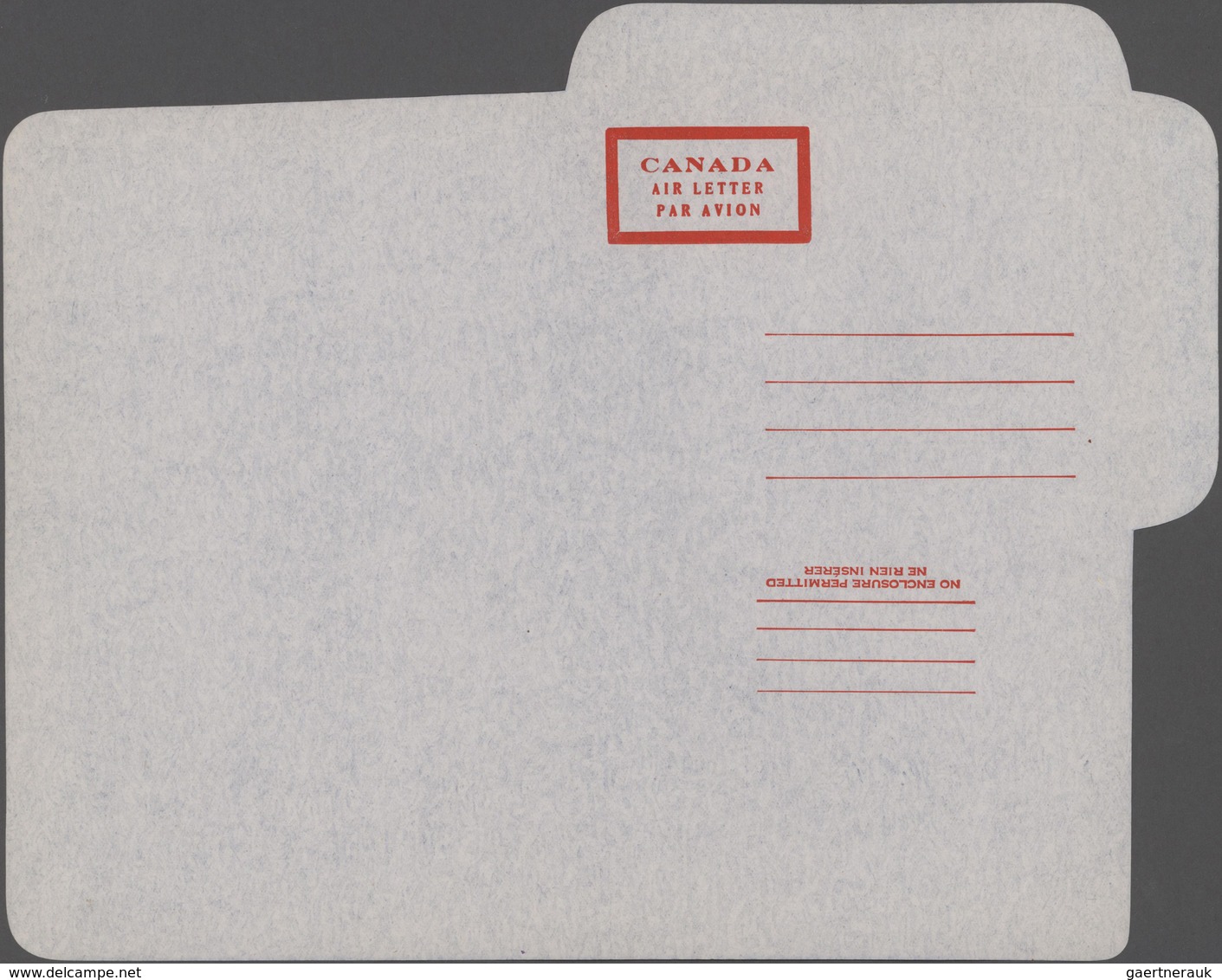Canada - Ganzsachen: 1947, Unusedand Unfolded Postal Stationery Airmail Lettersheet, Red Form Proof - 1953-.... Reign Of Elizabeth II