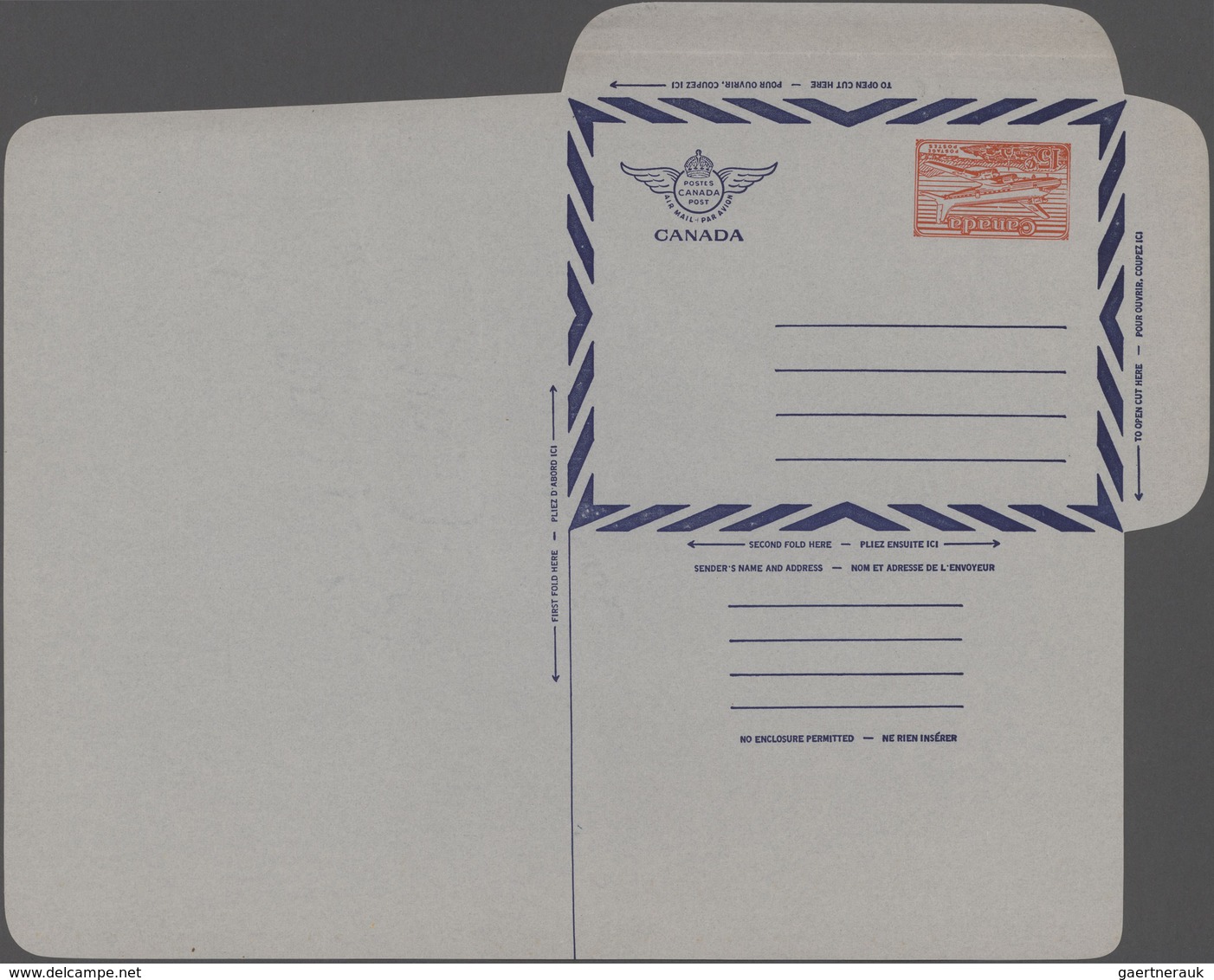 Canada - Ganzsachen: 1950, Unused And Unfolded Postal Stationery Airmail Lettersheet With Invertede - 1953-.... Elizabeth II