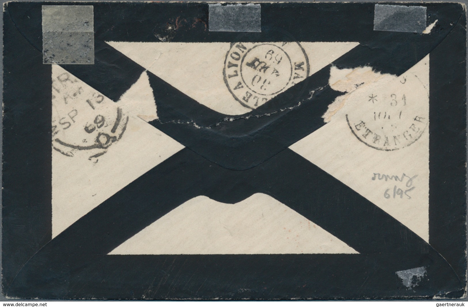 Canada - Besonderheiten: 1869 Mourning Cover Sent From Marseilles To MONTREAL, CANADA Via Paris And - Sonstige & Ohne Zuordnung