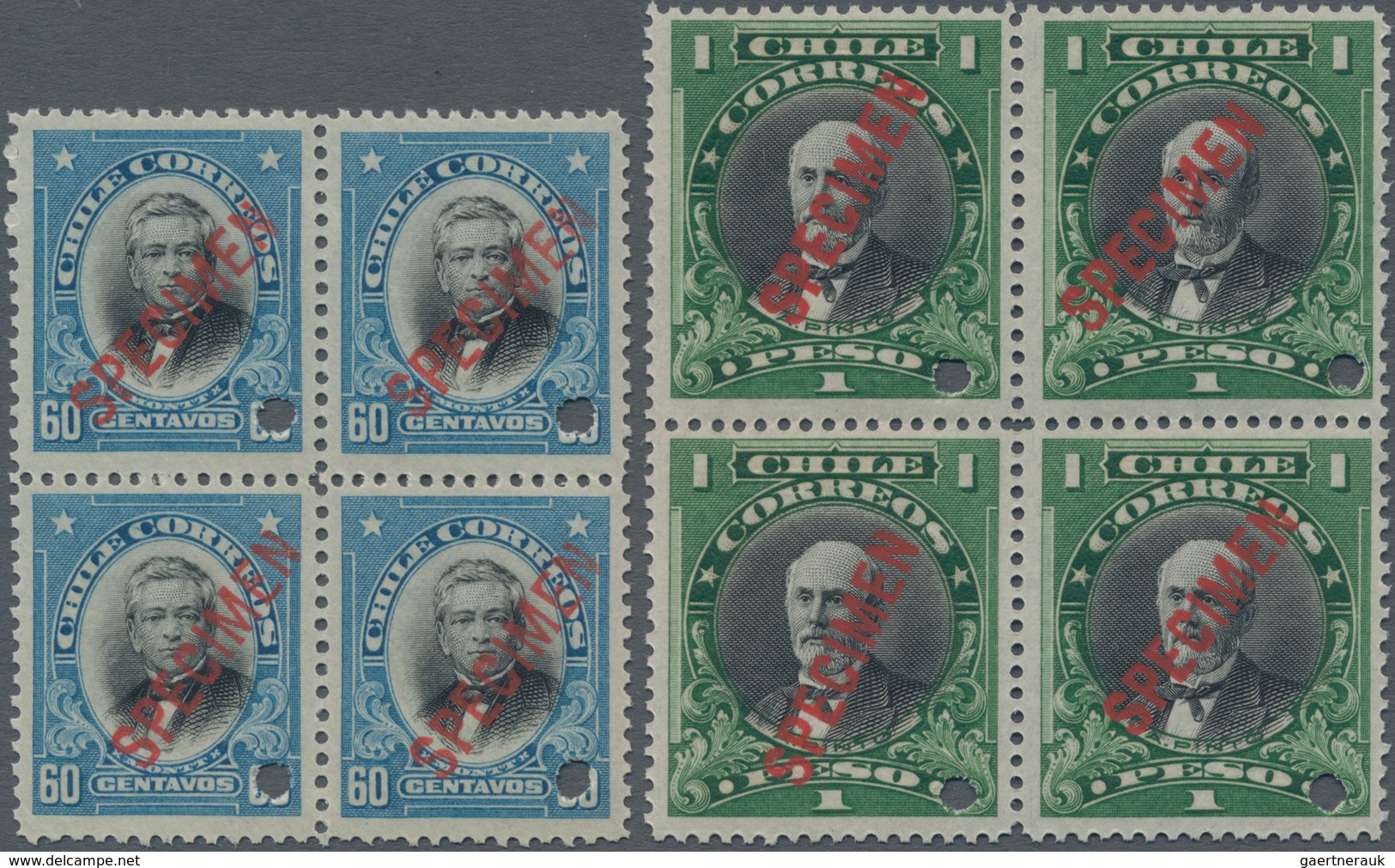 Chile: 1911/1913, Personalities Five Different Stamps Incl. 4c. Zambrano, 10c. Freire, 20c. Bulnes, - Chile