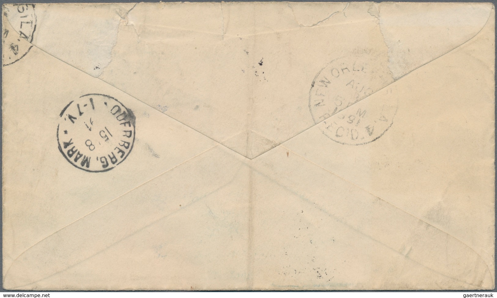 Costa Rica: 1886 Stationery Envelope Coat Of Arms 10 C Orange Uprated 5 C Sent From "CARTAGO JUL 27 - Costa Rica