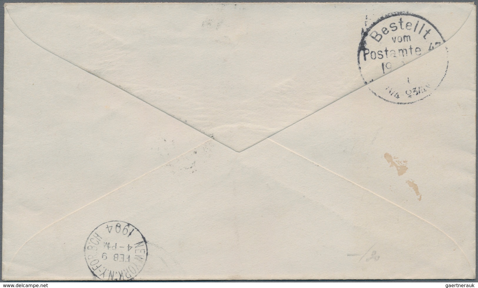 Costa Rica: 1903, Stationery Envelope 5 C Dull-blue Uprated 5 C Sent From "SAN JOSE ENE 28 1904" To - Costa Rica