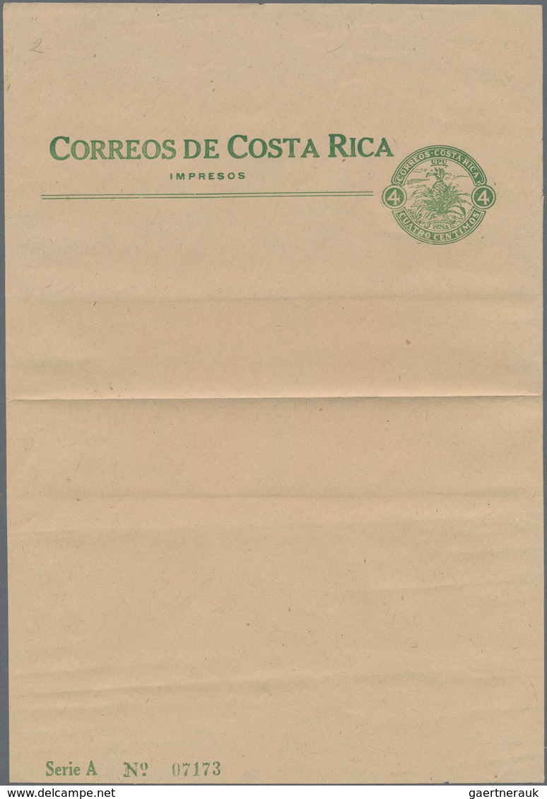 Costa Rica: 1923, Stationery Wrapper 4 C Green On Newsprint, Very Fine Unused, An Extremly Rare Item - Costa Rica