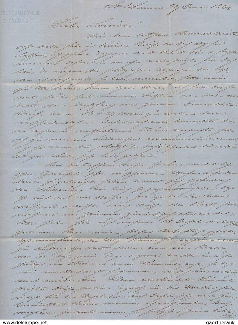 Dänisch-Westindien - Vorphila: 1861, Full Entire Letter With B/s English Cancel "ST. THOMAS JN 29 18 - Dänische Antillen (Westindien)