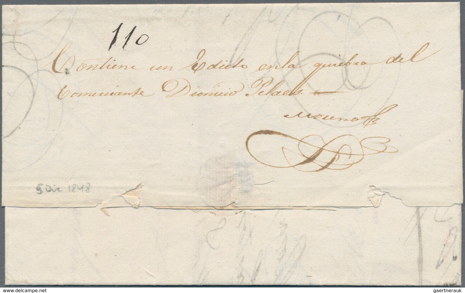 Ecuador: 1830's-1850: Four Covers/letters From CUENCA Bearing Different Oval Handstamps In Red, I.e. - Ecuador