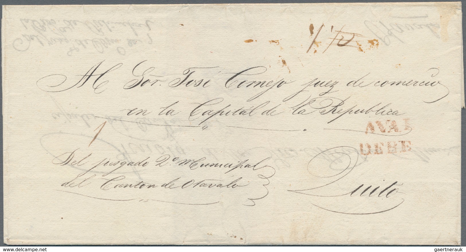 Ecuador: 1838/1850's OTAVALO: Three Covers/court Documents From Otavalo With Different Handstamps In - Ecuador