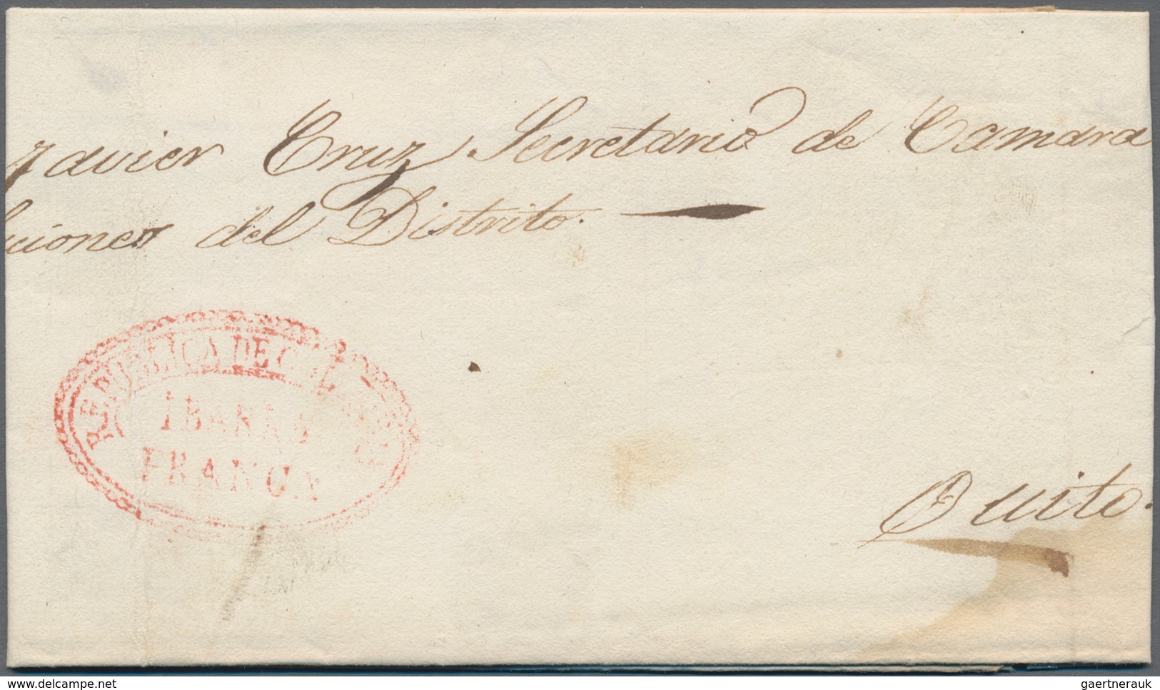 Ecuador: 1840's-50's Ca.: Five Covers From YBARRA To Quito With Four Different Ybarra Handstamps In - Ecuador