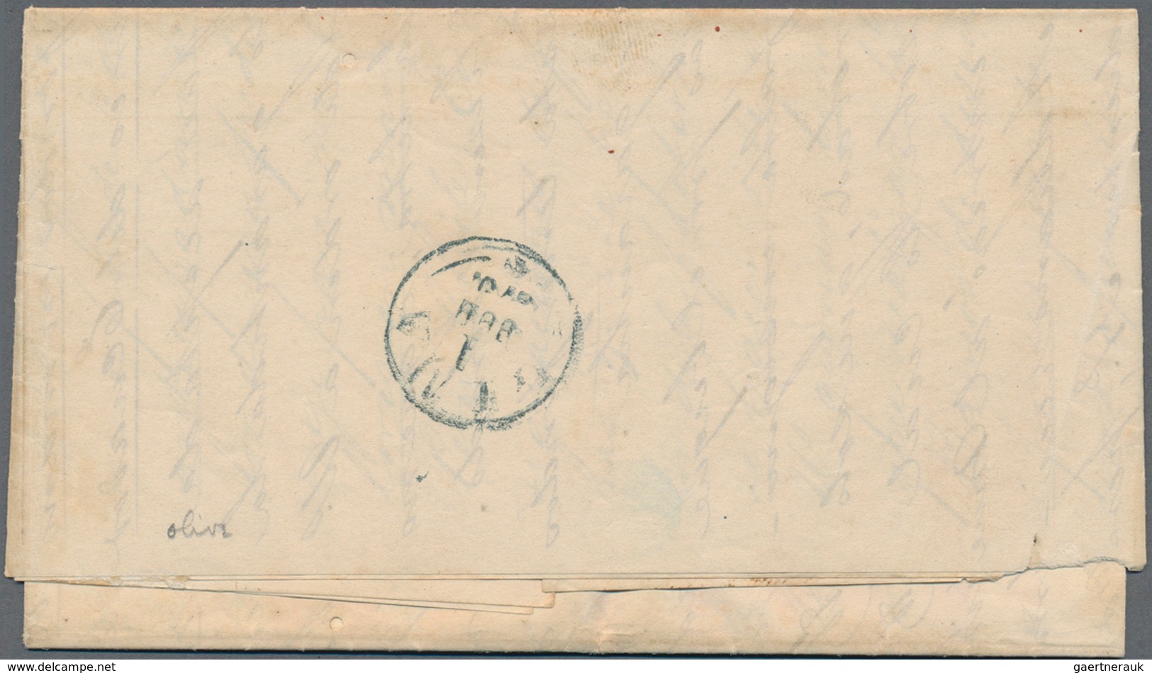 Ecuador: 1875 1r. Olive-bistre Horizontal Pair Used On Entire From Guayaquil To Lima (Peru) In 1870, - Ecuador