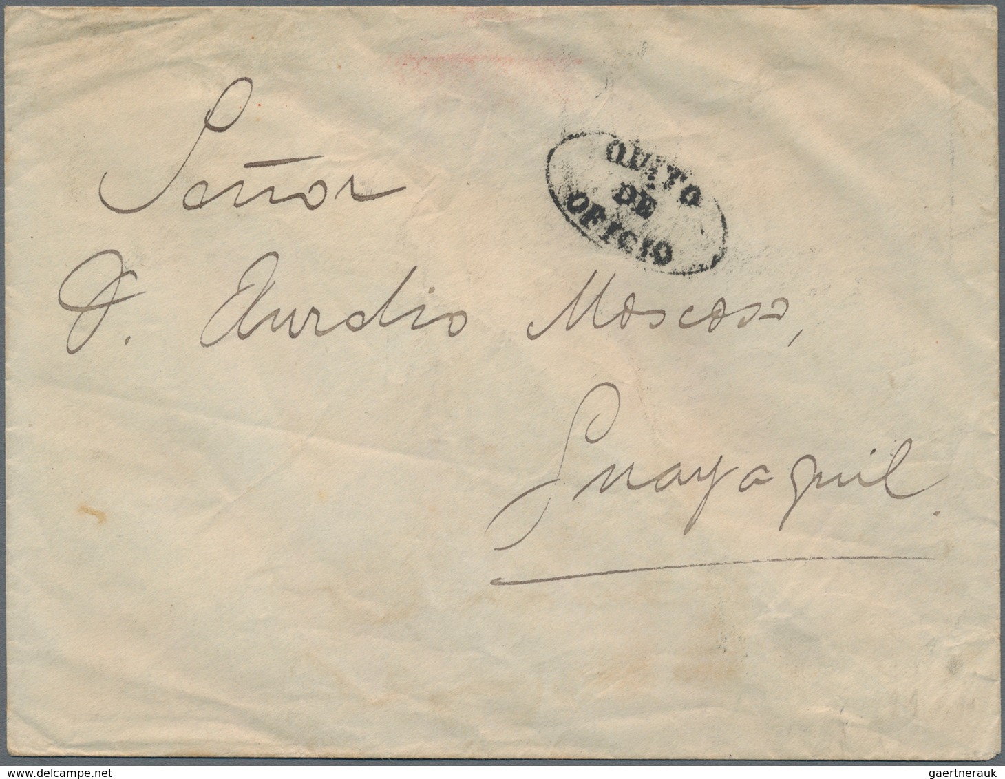 Ecuador: 1880 Ca.: Official Envelope From The "PRESINDENCIA DE LA REPUBLICA ECUADOR" (Coat Of Arms S - Ecuador