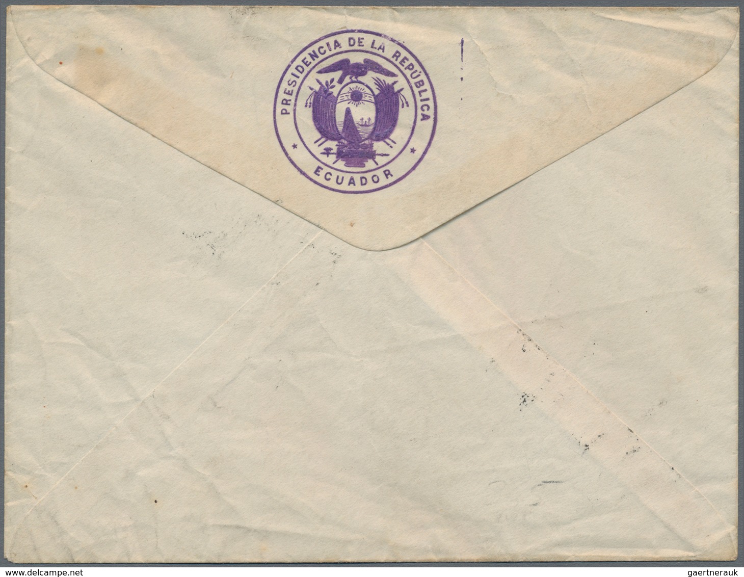 Ecuador: 1880 Ca.: Official Envelope From The "PRESINDENCIA DE LA REPUBLICA ECUADOR" (Coat Of Arms S - Ecuador