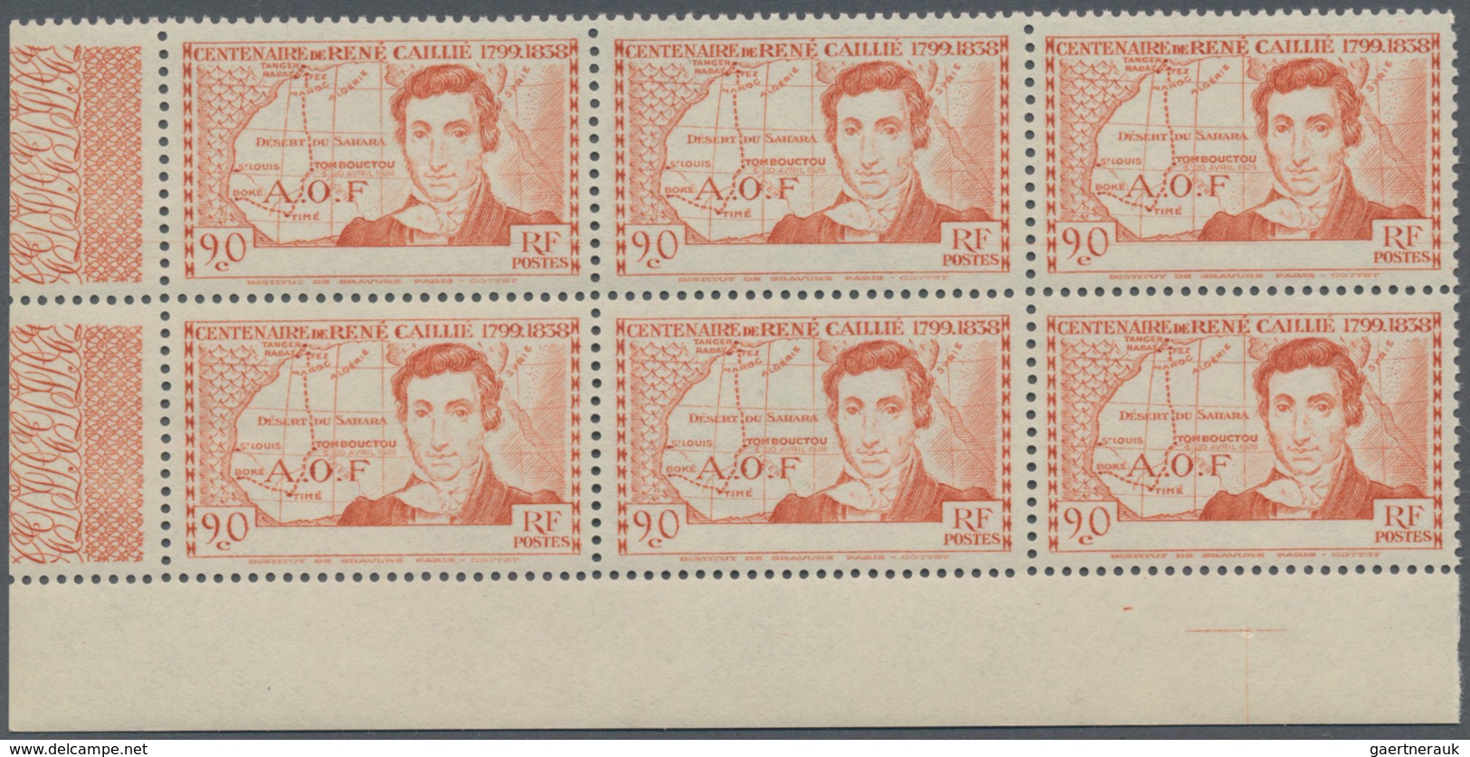 Elfenbeinküste: 1939, 100 Years Death Of Rene Caillie (french Explorer) Set Of Three WITHOUT COUNTRY - Ivory Coast (1960-...)