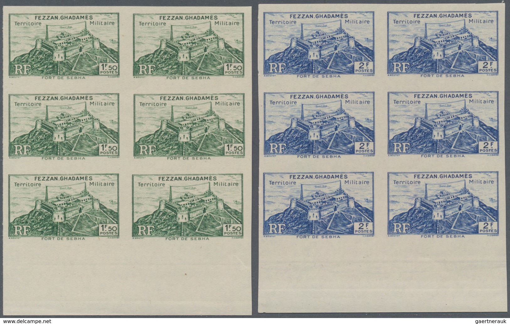 Fezzan: 1946, Definitives Complete Set Of 15 (Fort Sebha, Mosque Mursuk, Map Of Fezzan And Camel Rid - Briefe U. Dokumente