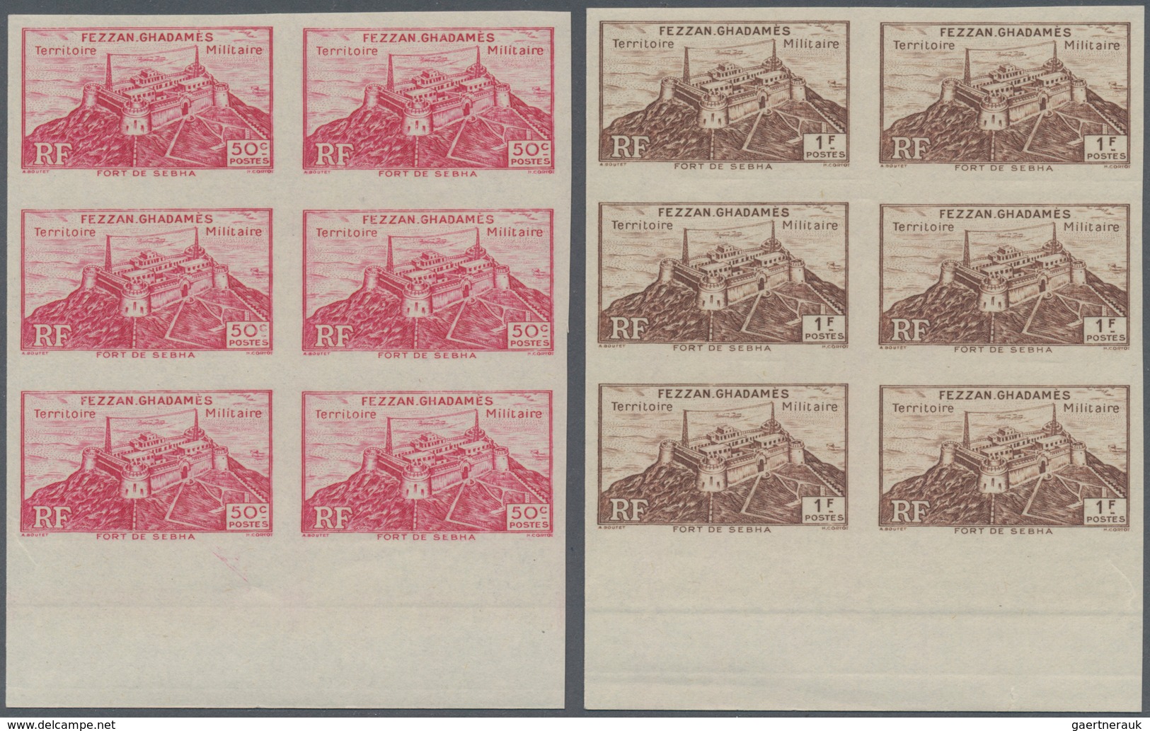 Fezzan: 1946, Definitives Complete Set Of 15 (Fort Sebha, Mosque Mursuk, Map Of Fezzan And Camel Rid - Briefe U. Dokumente