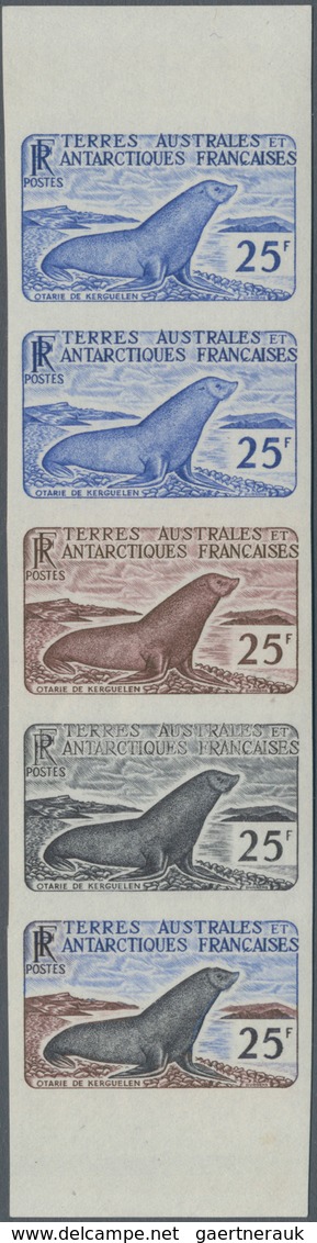 Französische Gebiete In Der Antarktis: 1960, 25fr. Antarctic Fur Seal, Imperforate Colour Proof, Mar - Covers & Documents