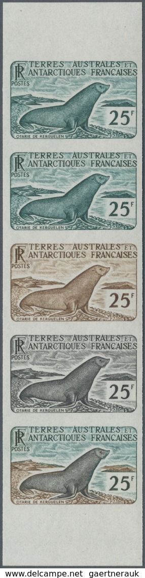 Französische Gebiete In Der Antarktis: 1960, 25fr. Antarctic Fur Seal, Imperforate Colour Proof, Mar - Covers & Documents