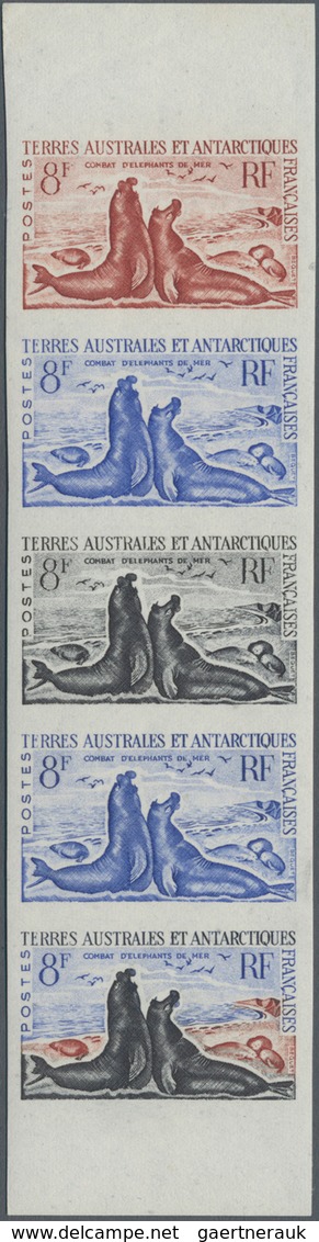 Französische Gebiete In Der Antarktis: 1962, 8fr. Southern Elephant Seal, Imperforate Colour Proof, - Briefe U. Dokumente